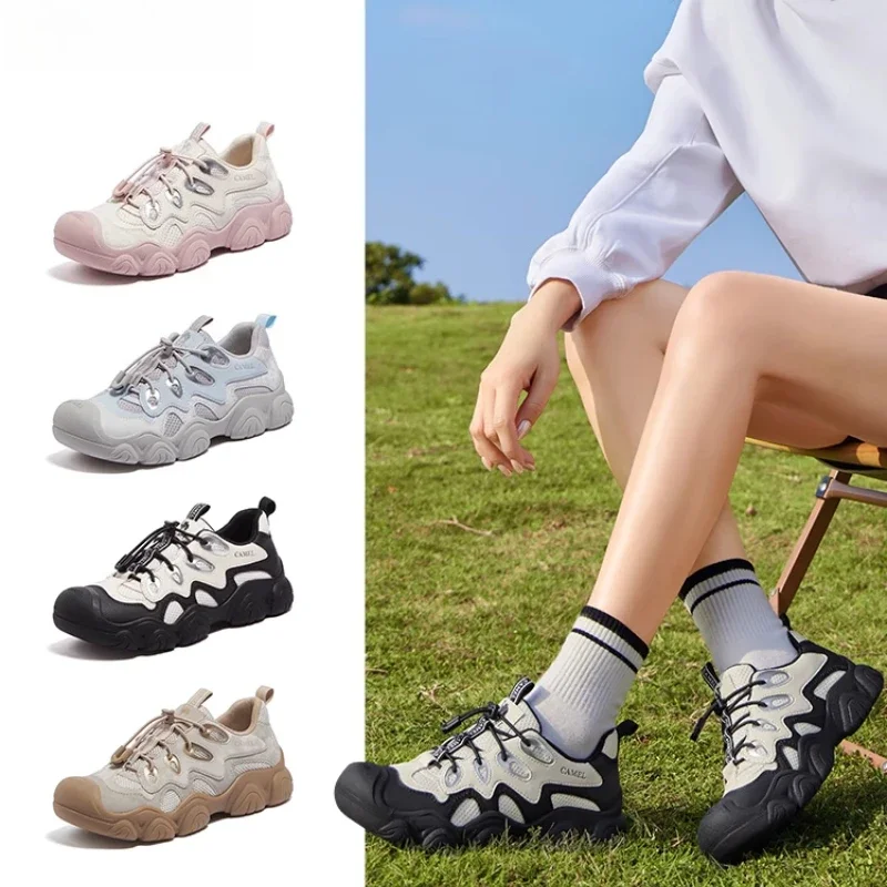 

GOLDEN CAMEL Women's Sports Shoes Thick-soled Sneakers Height-enhancing Ugly Cute Dad Versatile Casual Shoes for Women 2025 New