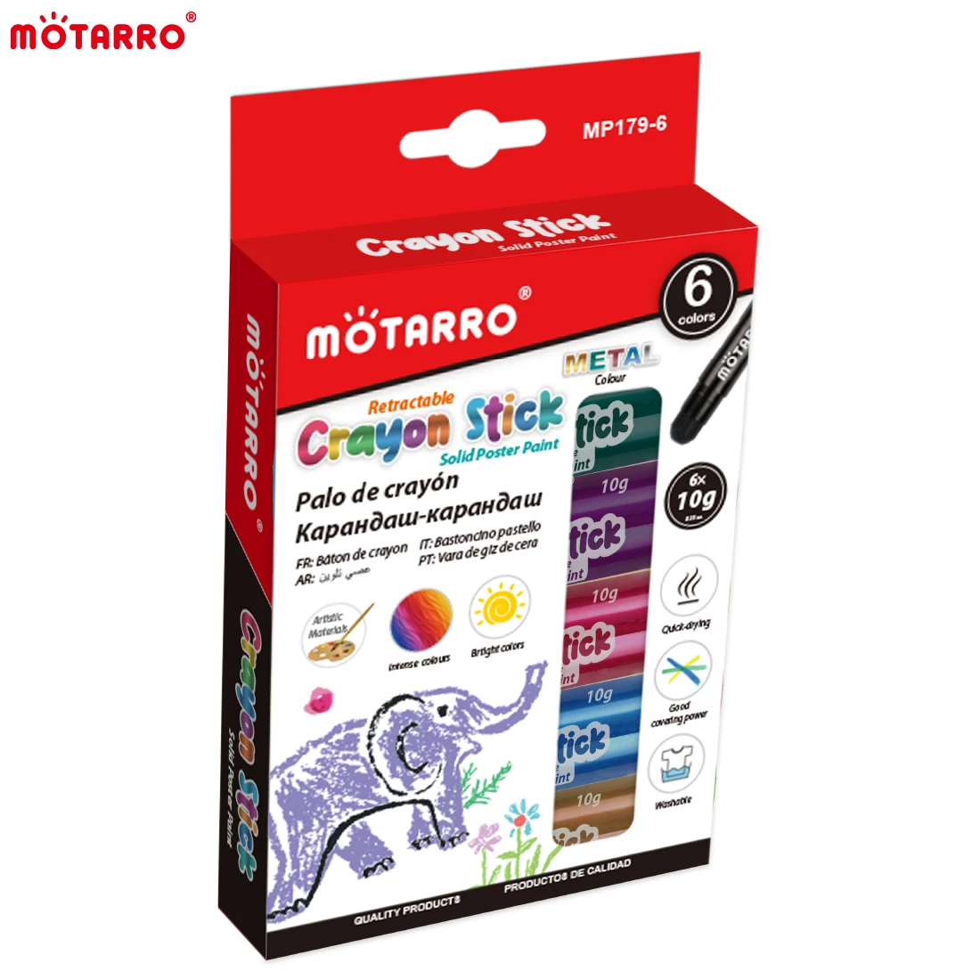 MOTARRO 6 Colors Soft Solid Gouache Paint Sticks Drawing Graffiti Art Crayons Non Toxic for Kids Students Artists Painter