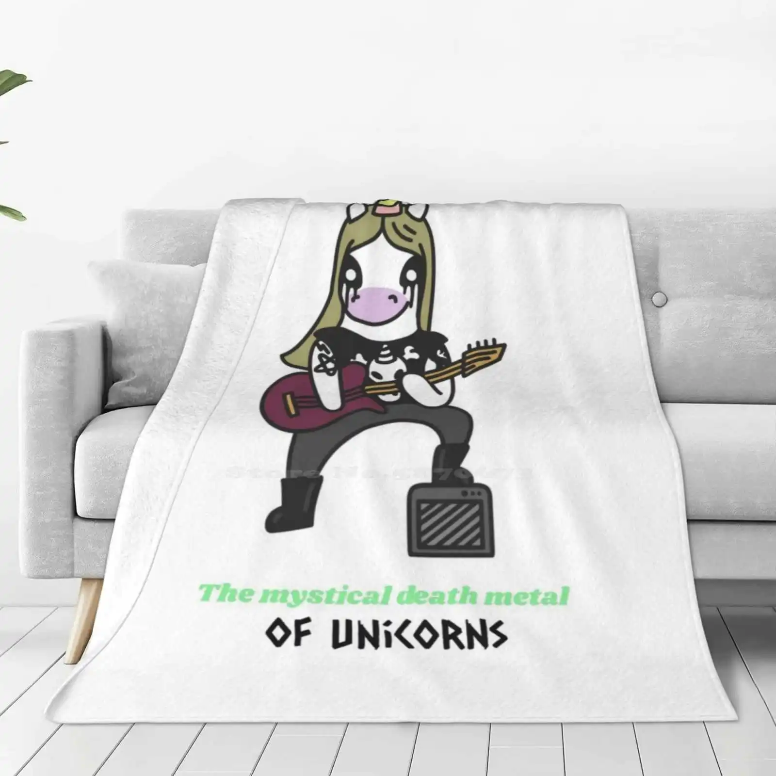 Metal Unicorn Latest Super Soft Warm Light Thin Blanket Hollythebee Metal Unicorn Guitarist Music Funny Cute Mystical