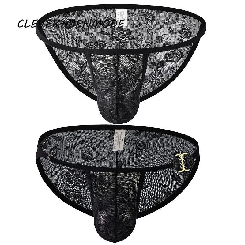 

Mens Sexy Hollow Erotic Panties Lace G-string Briefs See-Through Transparent Big Penis Pocket Mini Micro Fetish Sissy Gay Bikini