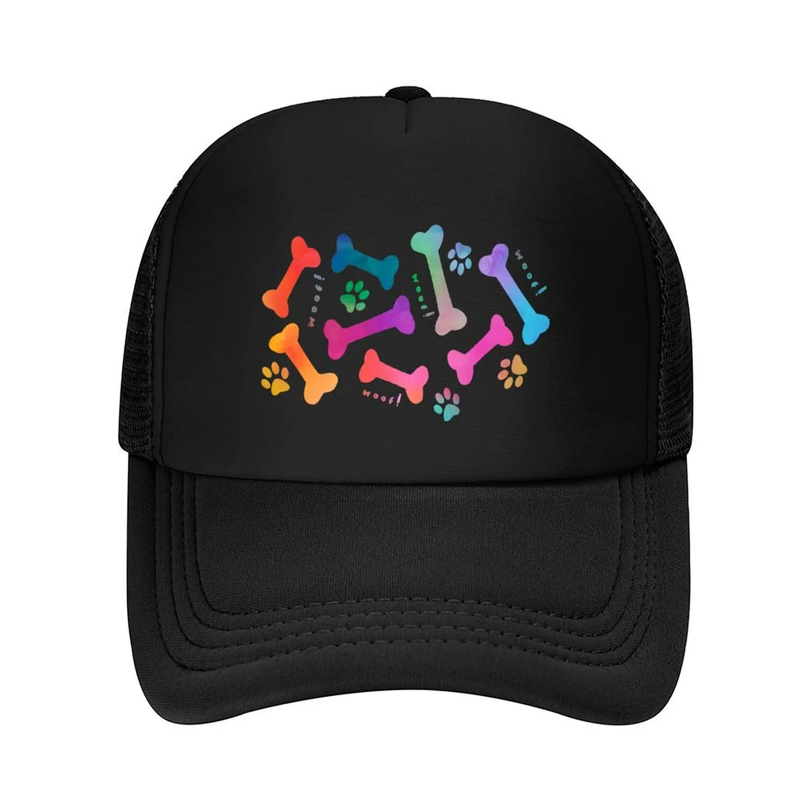 

Rainbow dog bones and paw prints pattern Baseball Cap Wild Ball Hat dad hat Luxury Hat Luxury Man Men Luxury Brand Women's