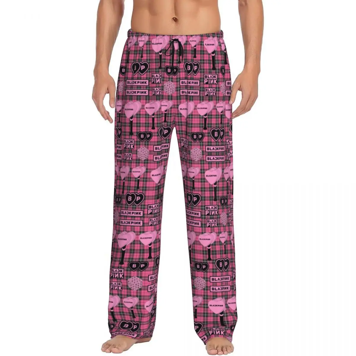 Custom Printed Men's Classics Bp Pinks Kpop Blacks Singer Hot Pajama Pants Sleepwear Sleep Lounge Bottoms with Pockets