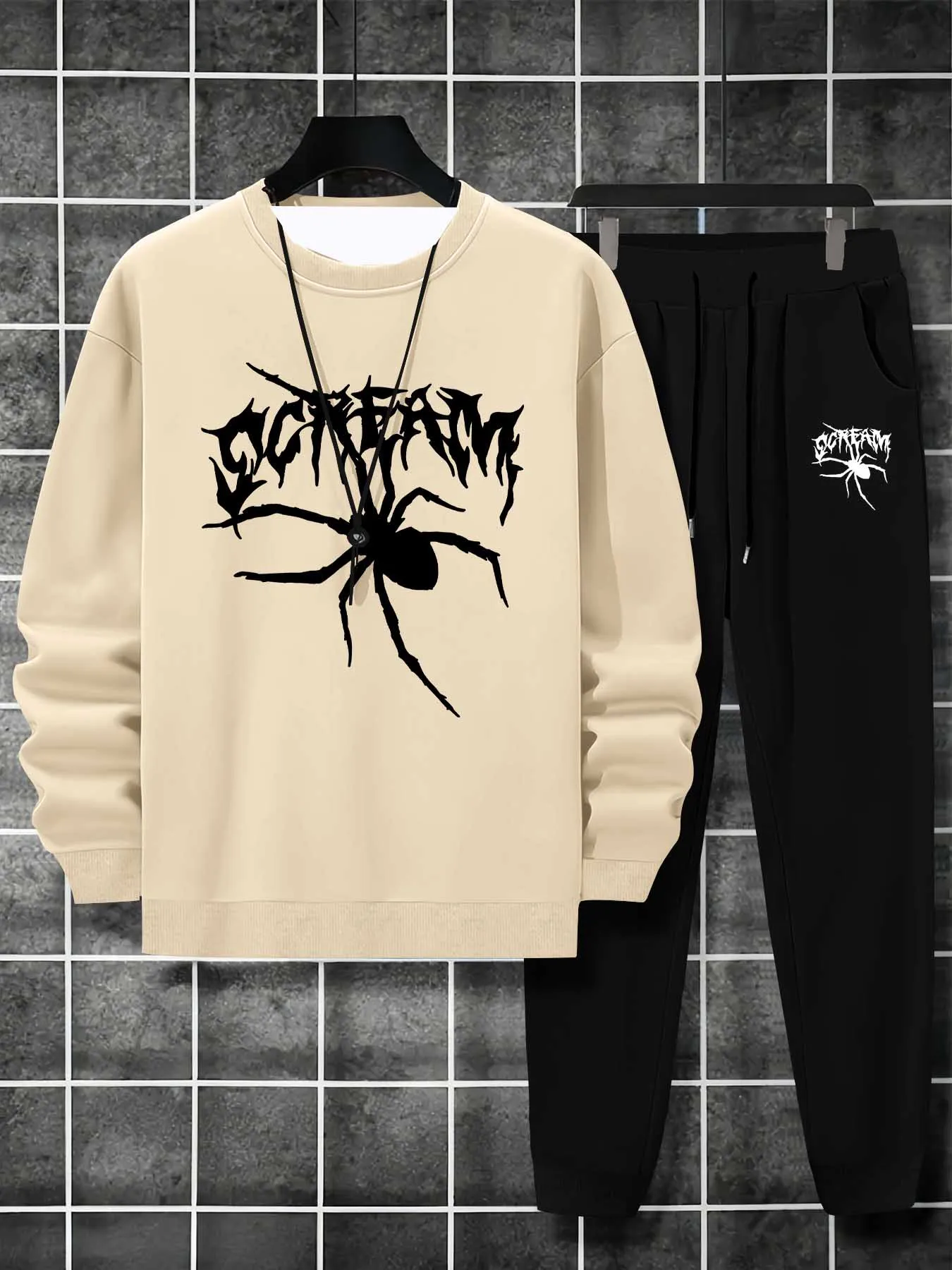 

2025 New Autumn/Winter Y2K Men's Sports Set Spider 3D Printed Fashion Suitable for Men's Street Leisure Daily 2-piece Set