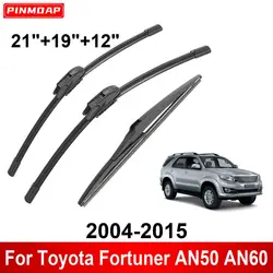 3PCS Car Wiper For Toyota Fortuner AN50 AN60 2004-2015 Front Rear Wiper Blades Brushes Auto Accessories 2012 2013 2014 2015