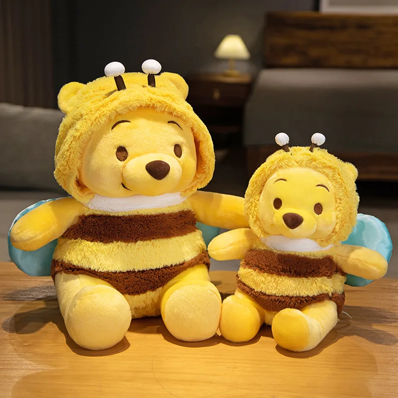 50cm Genuine Disney Bee Winnie The Pooh Plush Toys Pillow Kawaii Anime Bear Stuffed Doll Toys For Children's Birthday Xmas Gifts