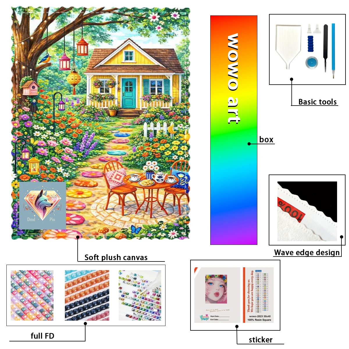 

【Piu Diamond Art】Patio elegante 100% resin FD+ab+cr Diamond Stamping Kit Perfect Masterpiece worth Buying