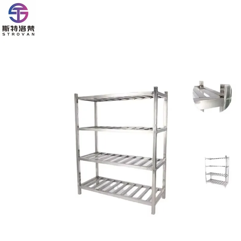 

Kitchen Rack High Quality Four Layer Stainless Steel Shelf Solid and Durable Standing for Food Storage