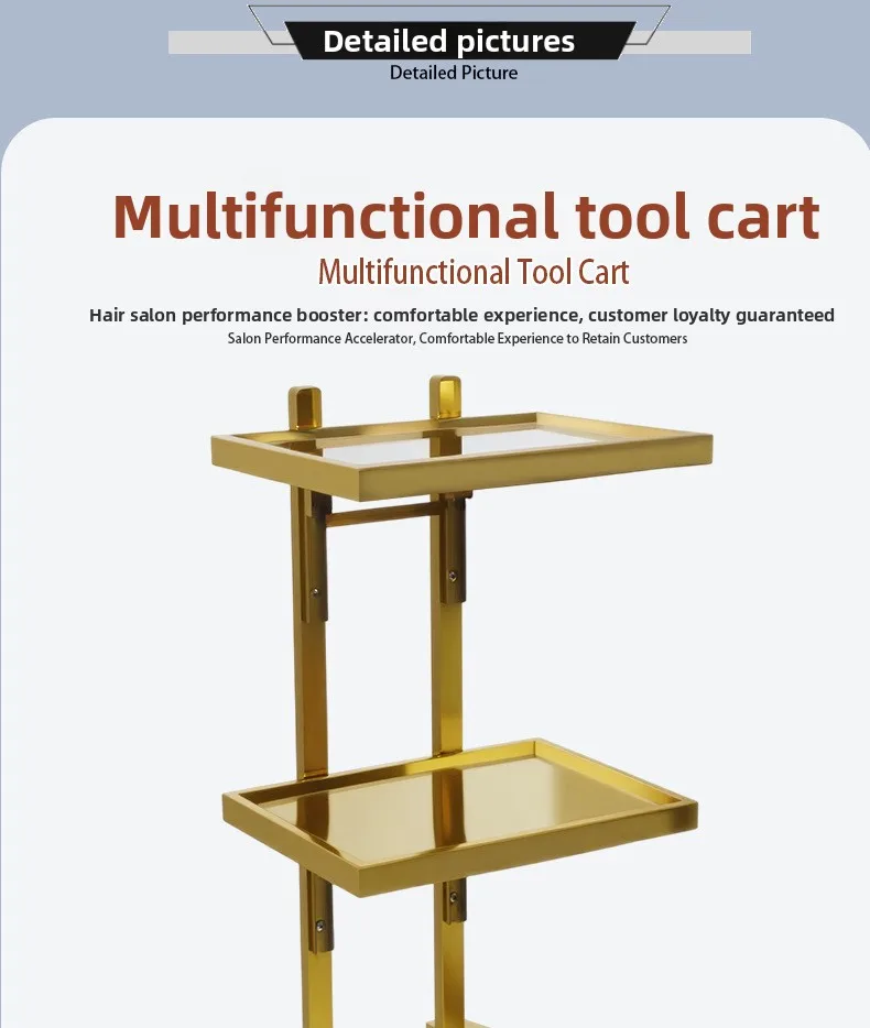 Yjq stainless steel beauty salon cart hair cutting folding hair salon hair perming and dyeing tool cart tool cabinet
