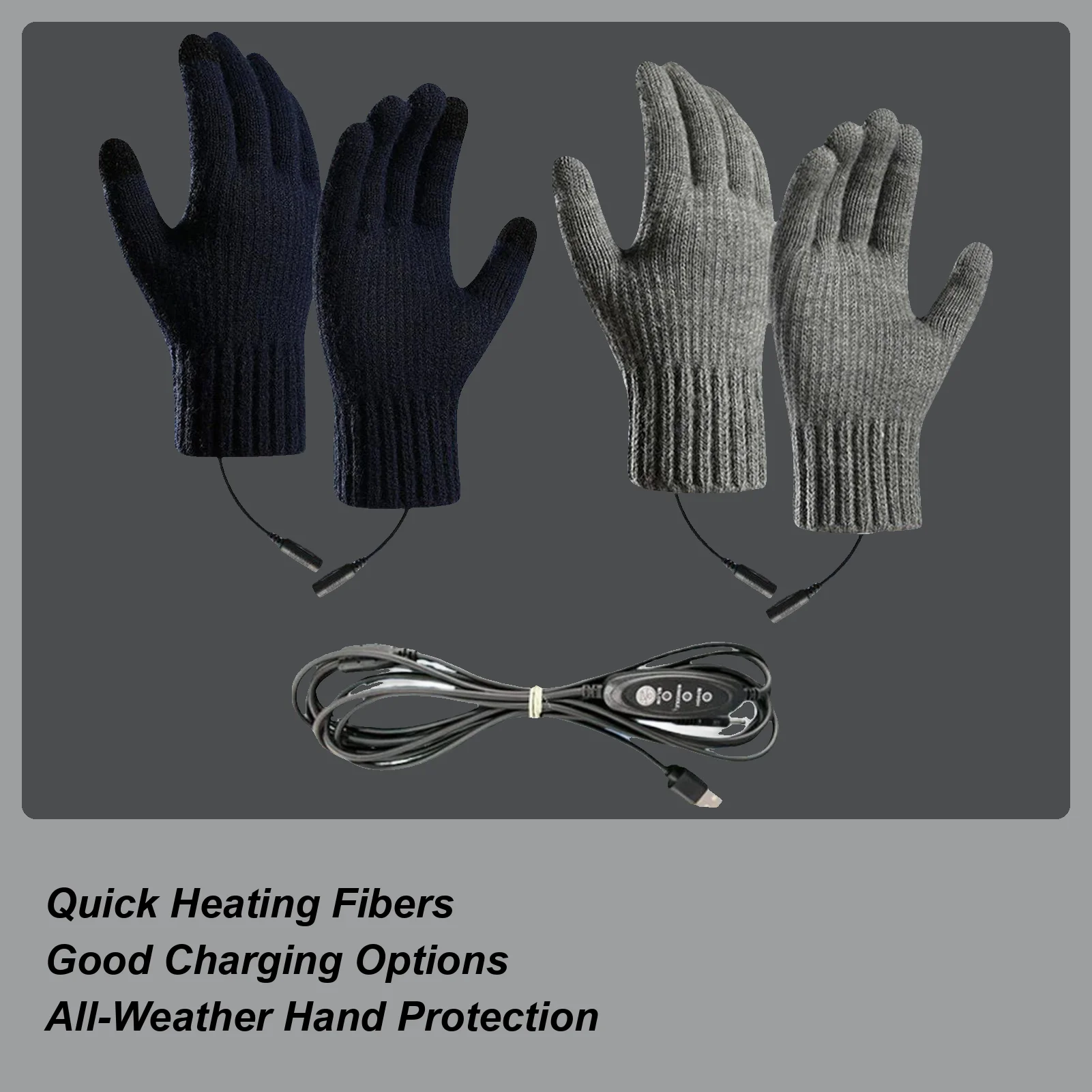 

USB Heated Gloves 3-Temperature Adjustable Thermal Gloves, Winter Warm Gloves For Motorcycling, Skiing, Construction, Outdoor