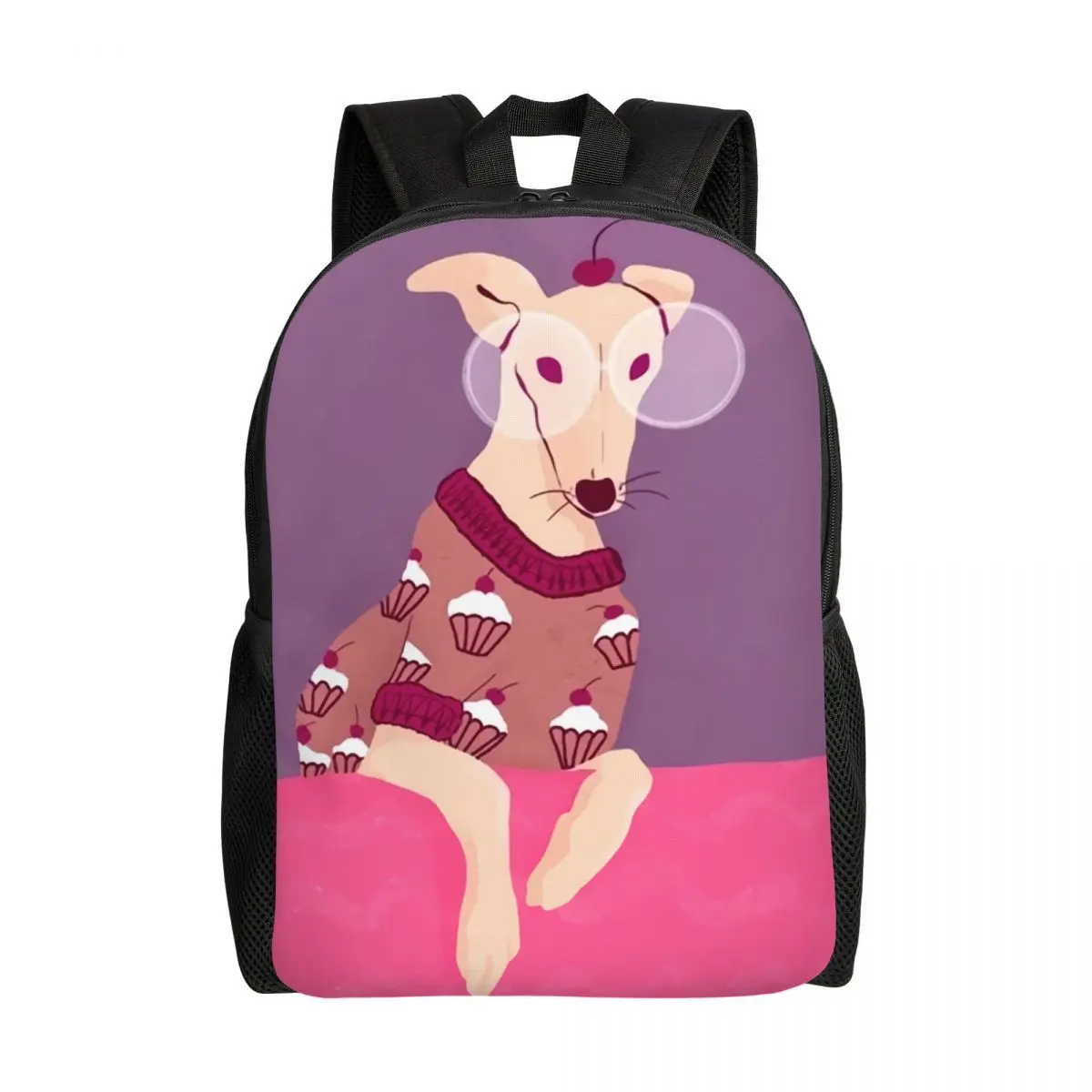 Cute Whippet Greyhound Backpack for Women Men School College Students Bookbag Fits 15 Inch Laptop Hound Dog Bags