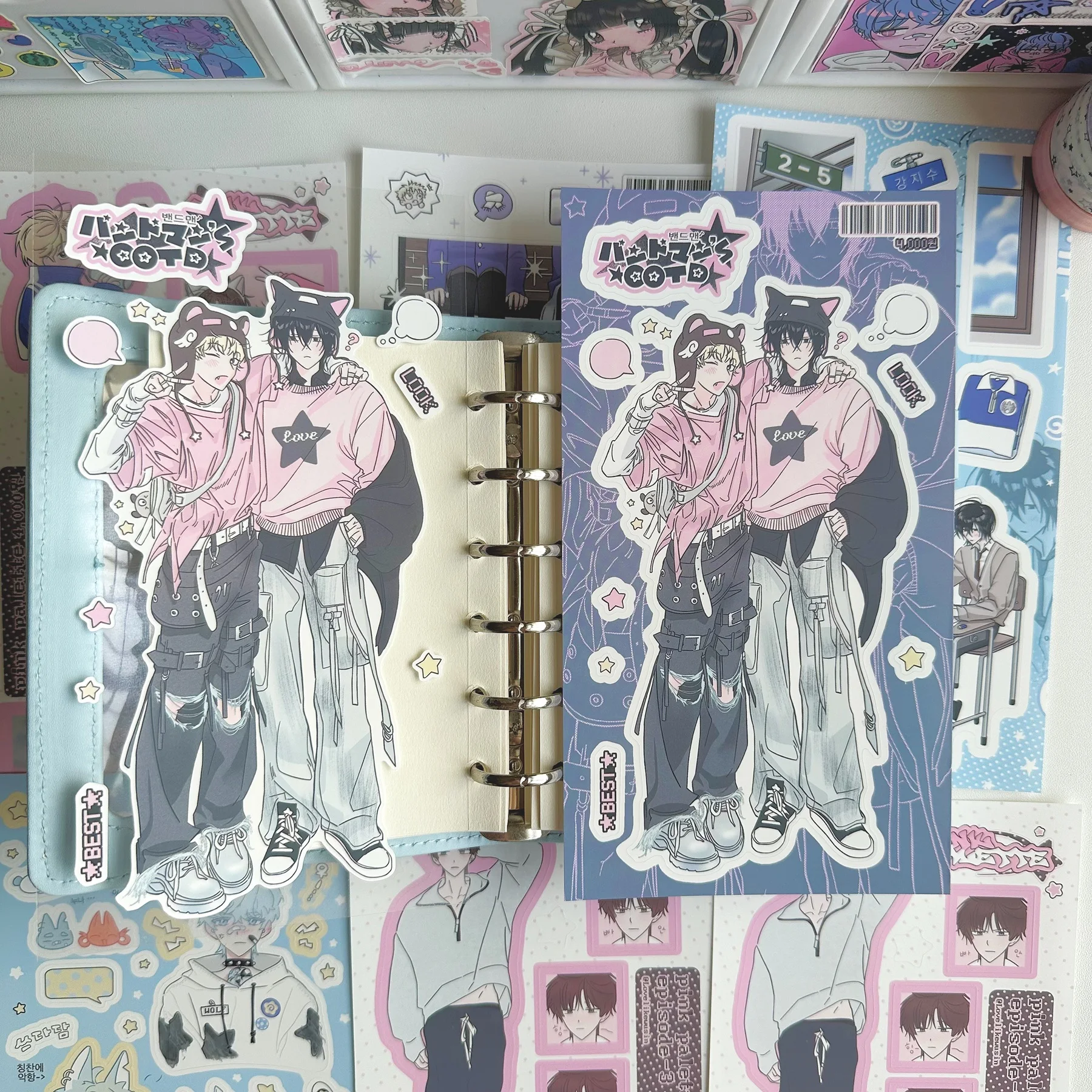 1/6PCS Cute Cartoon Anime Cool Boy Stickers Ipad Phone Case Hand Account Diary Notebook Scrapbook DIY Decorative Stickers