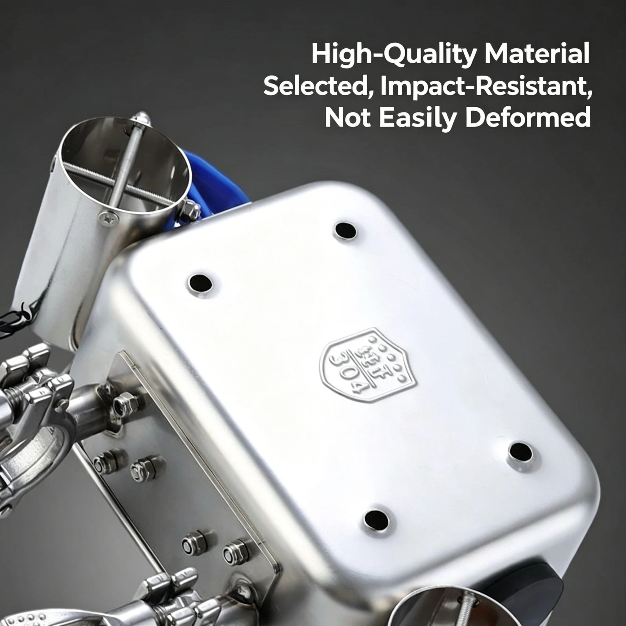 304 Stainless Steel Boat Fishing Bait Box, Multi-functional Marine Tackle Holder with Rod Rest, Pliers Holder, Weight Bucket & D