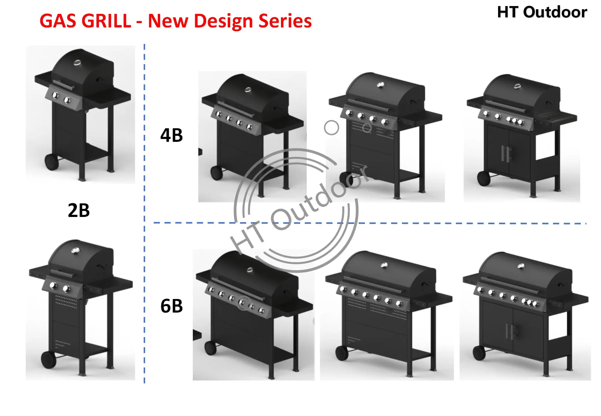 Value-forward 6-Burner Freestanding Black Gas Grill with Side Burner & Double Door for Outdoor Barbecue & Cooking