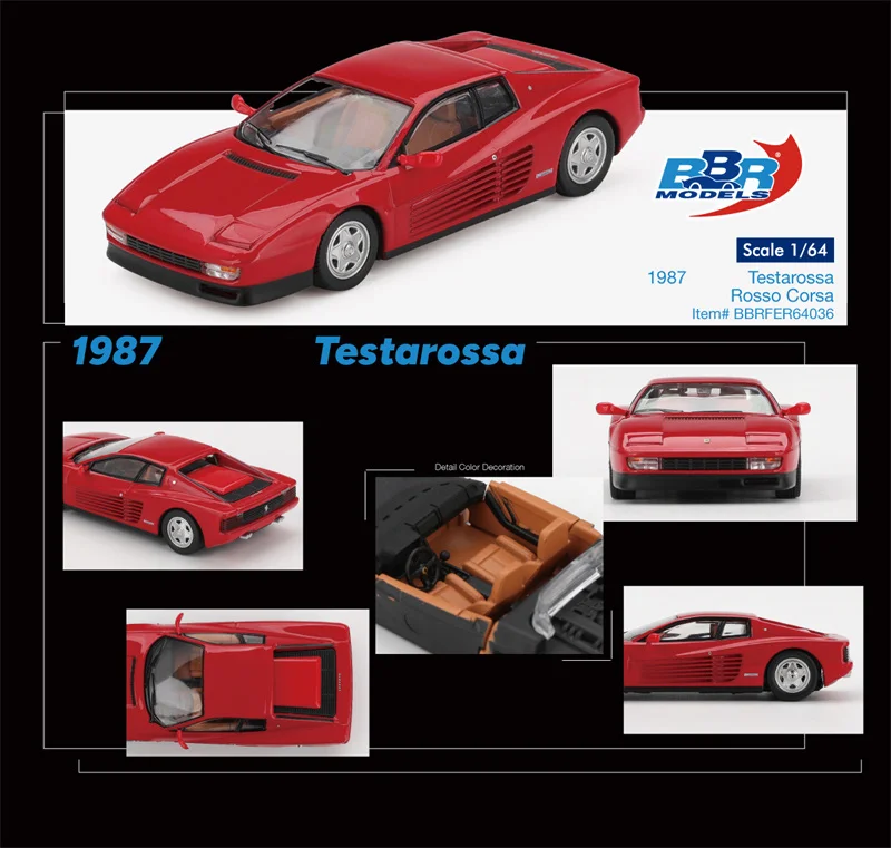 

(Предзаказ) Коллекционная модель автомобиля Testarossa 296 599XX в масштабе 1:64, литая под давлением