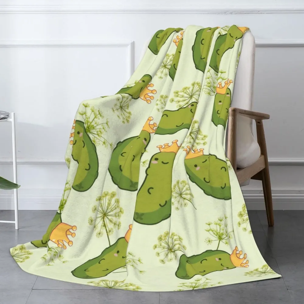 Dill Pickles Blanket Pickle Gifts for Women Girls Boys Soft Flannel Cozy Warm Lap Throw Blanket for Kids Adults
