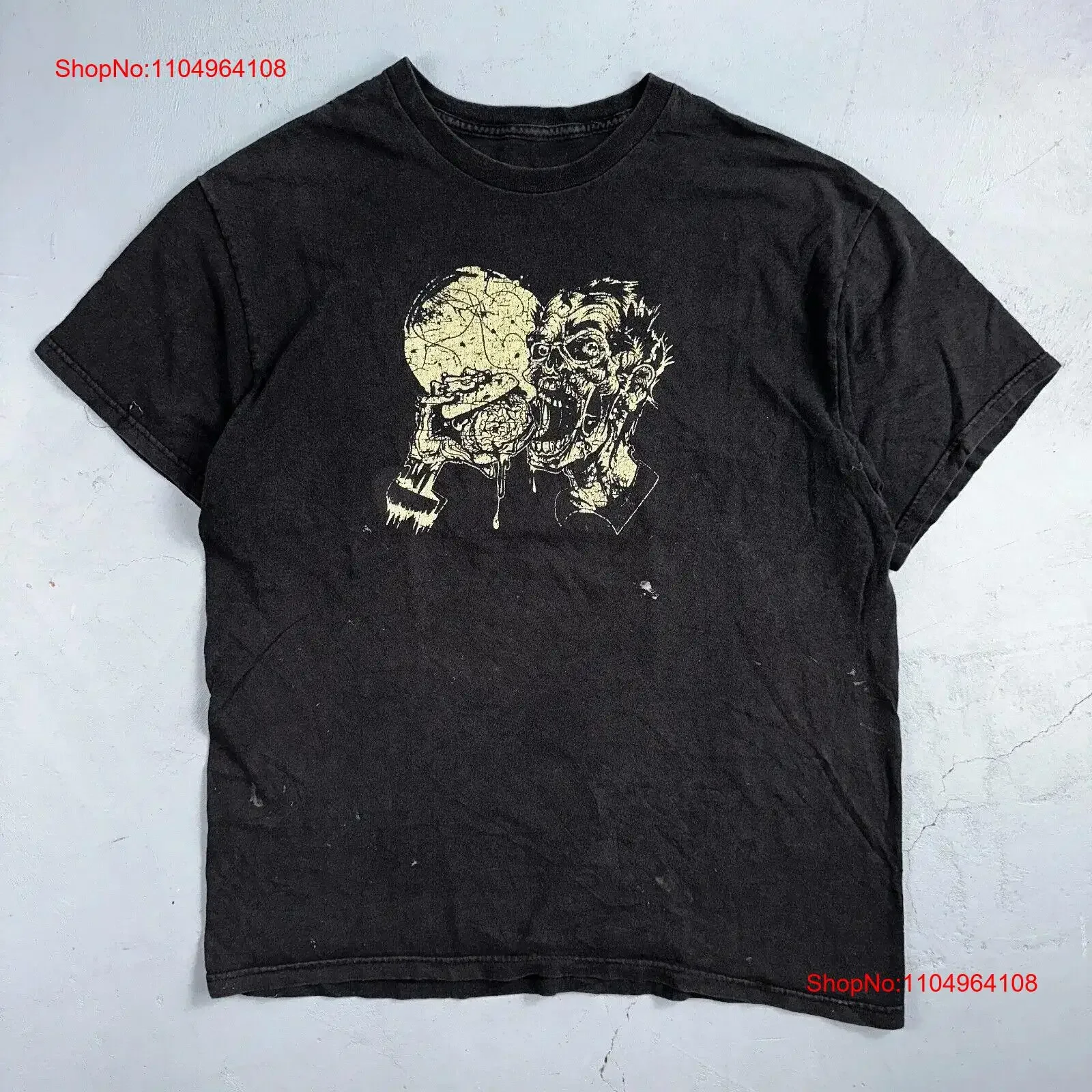 

Zombies Skulls Y2K VTG T Shirt Grunge Punk Music Heavy Metal Eat Meat Offensive vintage Washed graphic Slightly Casual homme
