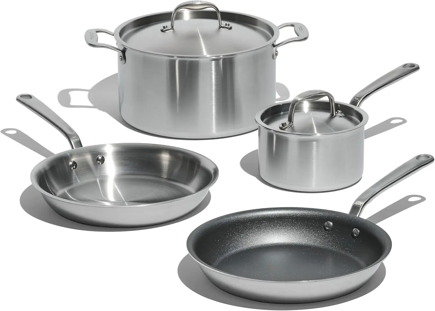 Made In Cookware - 6 Pc Stainless Steel Cookware Set - 5 ply Clad - Includes Frying Pans, Saucepan, and Stock Pot - Professional