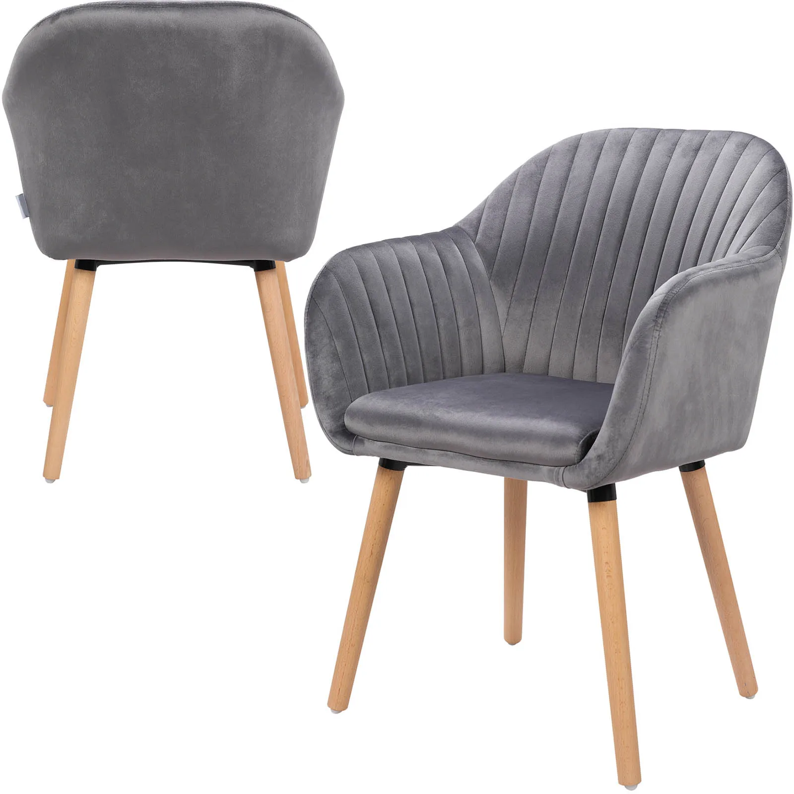 WOLTU 2 stks/set Eetkamerstoel met armen Rugleuning Gestoffeerd Counter Lounge Woonkamer Hoekstoel Receptie Keukenstoel Thuis