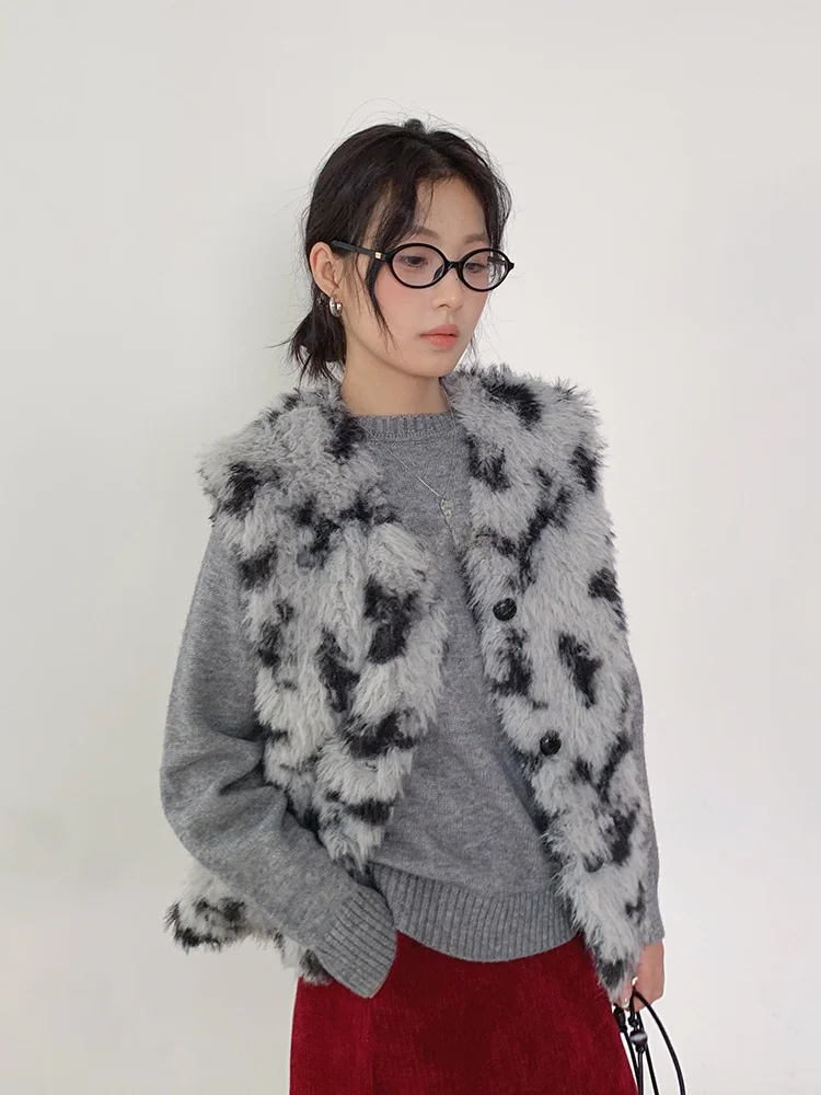 

Boran Faion Versatile Plu Vest 2025 Winter New Warm Cotton Jaet Women N2D5023 Thiened Polyester Fiber V-ne Single-b...