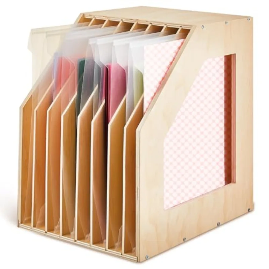 

Органайзер для хранения бумаги, деревянный, наклонный, для скрапбукинга, с 8 отделениями для термотрансферной бумаги