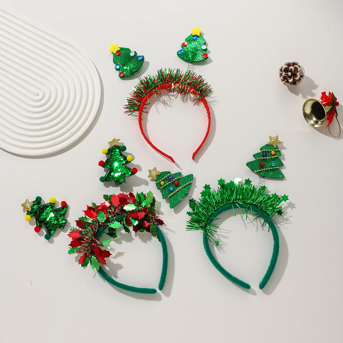 1/3 PCS Weihnachten Stirnband Santa Claus Elf Weihnachtsbaum Stern Kopfbedeckung Dekorationen für Mädchen Frauen Frohe Weihnachten Neujahr Geschenke – Detail 9