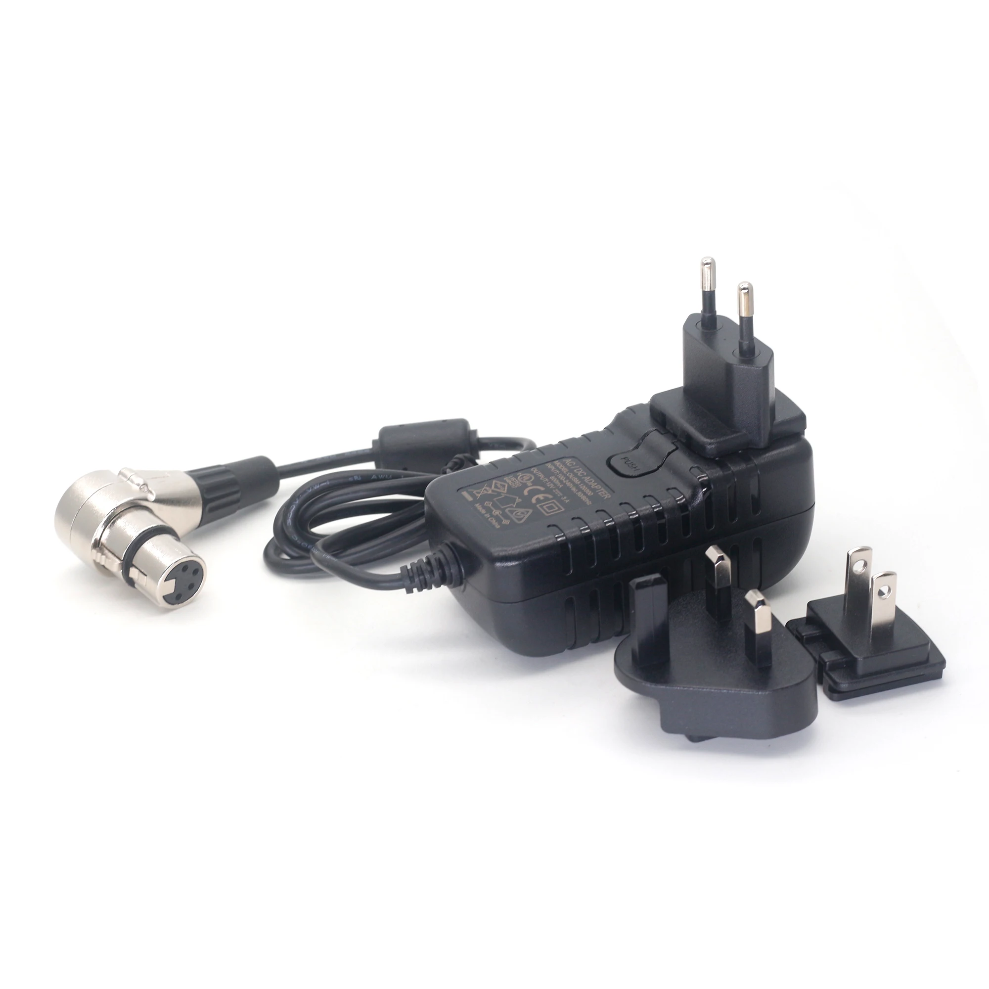 New Arriving Right Angle XLR 4Pin Female 100V-240V Power Adapter Output 12V 3A For Large Monitor Sound Devices Equipments
