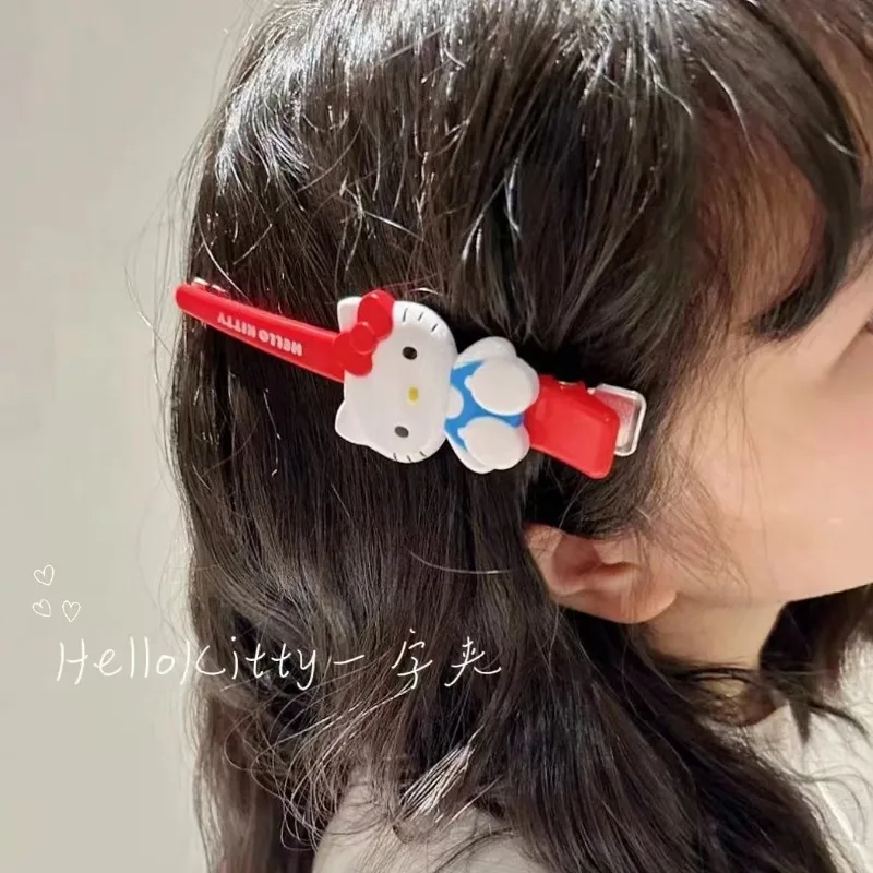 Sanrio Kitty hair clip one-word hair clip Melody hair clip Kuromi cartoon kawaii girl hair clip bangs clip hair accessories gift