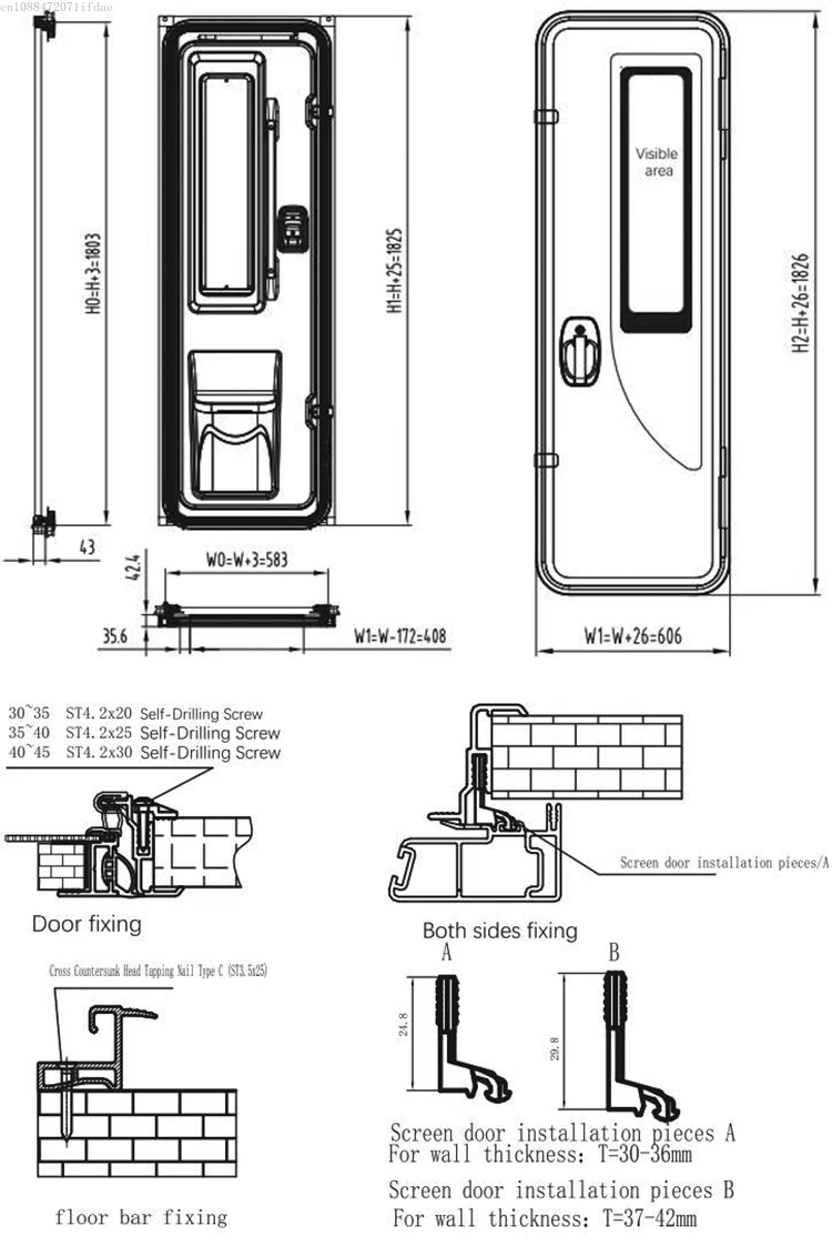 

Multi color customized RV/RV accessories aluminum alloy RV passenger door camping car trailer entrance door