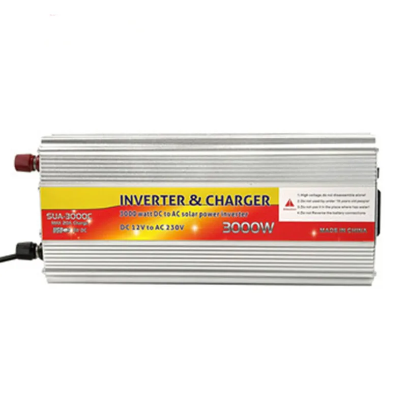 UPS Power Inverter com carregador de bateria, Inversor Senoidal Modificado, DC12V para AC230V, 3000W, 20A