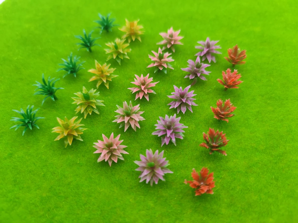 50/100pcs Model Tree Bushes Scale Flower Grass Forest Greenery Plants Building Park Garden Miniature Landscape Layout 1:87/1:100