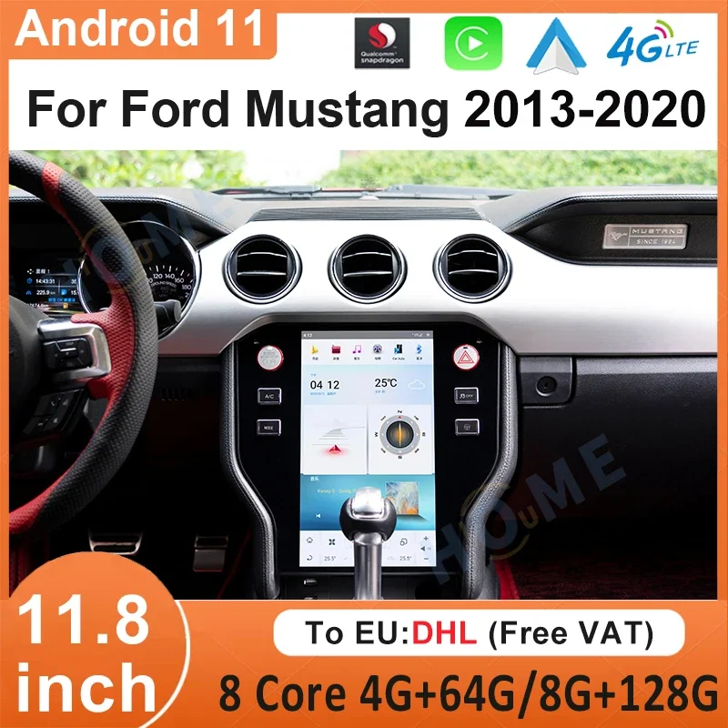 

Tesla Screen 11.8" Qualcomm Android 11 Car GPS Navi Multimedia For Ford Mustang 2013-2020 Stereo Audio Video Player Head Unit