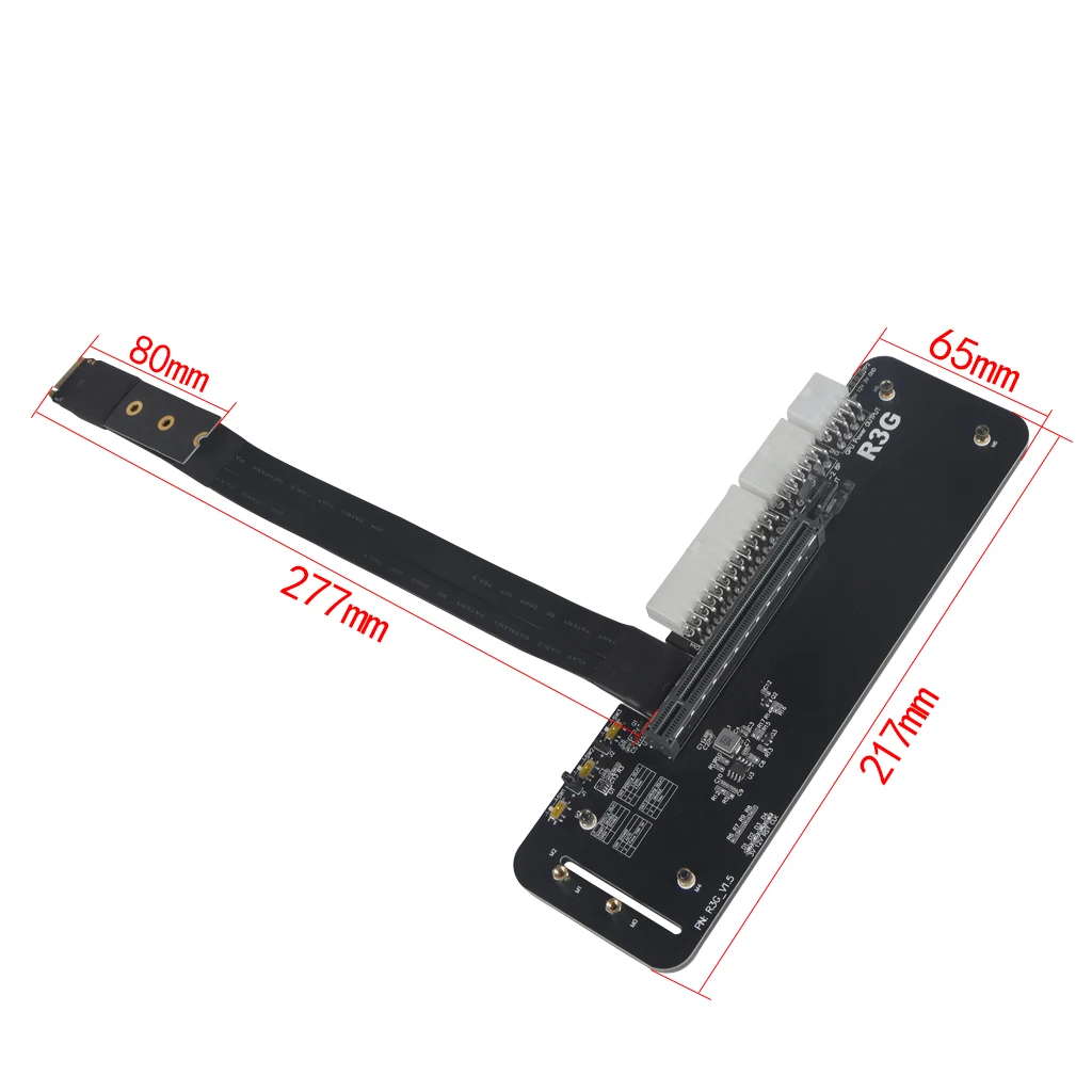 Imagem -03 - Conector M.2 Nvme para Pcie X16 Pcie 3.0x4 Adaptador M.2 Chave m R43sg 25 cm 50cm Egpu para Nuc Itx Stx Notebook pc