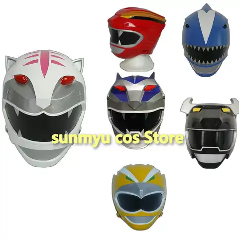Hyakujuu Sentai Gaoranger Gao Rosso Bianco Blu Argento Giallo Nero Casco Cosplay Maschera materiale in resina