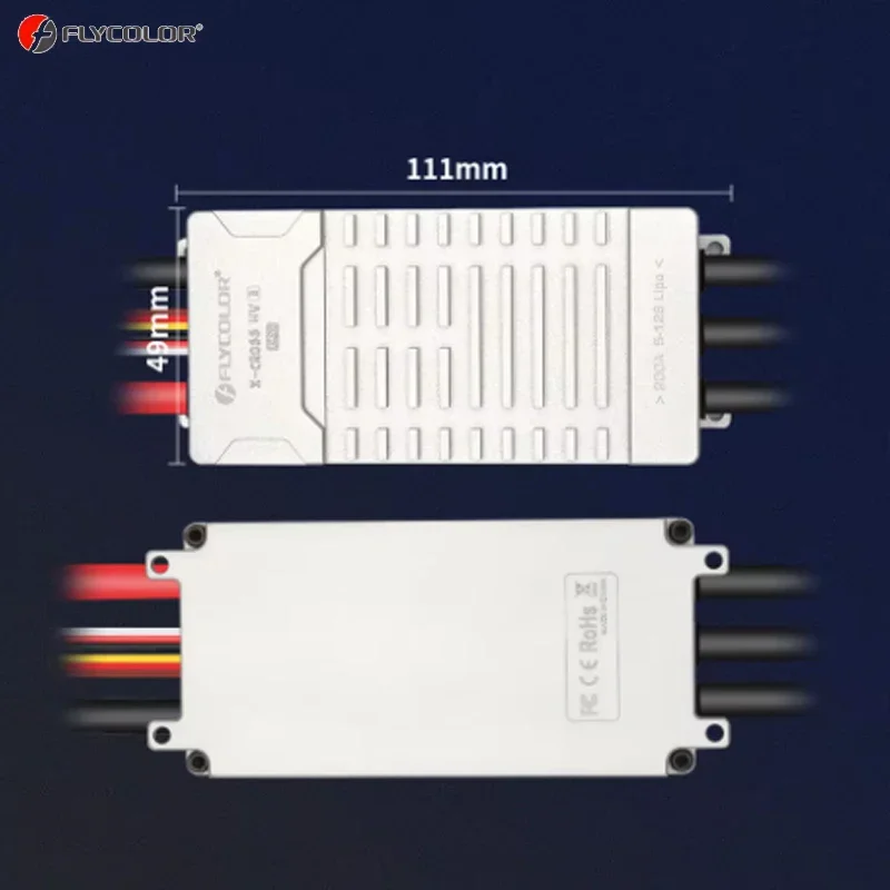 Flycolor X-CROSS HV 3 PRO 80A 200A ESC 5-12S BLHeli-32 Dshot Proshot 64MHz ARM contrôleur de vitesse 32 bits pour Drone de course RC FPV
