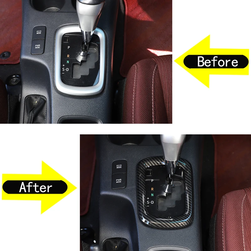 

ABS plastic carbon fiber Car central control gear decorative frame sticker Suitable for Toyota Hilux 2015-2024 Accessories