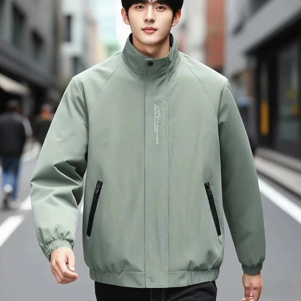 

Autumn Casual Coats Men 2025 Korean Harajuku High Street Stand Collar Bomber Jacket Casual Streetwear Baseball Uniform Jackets