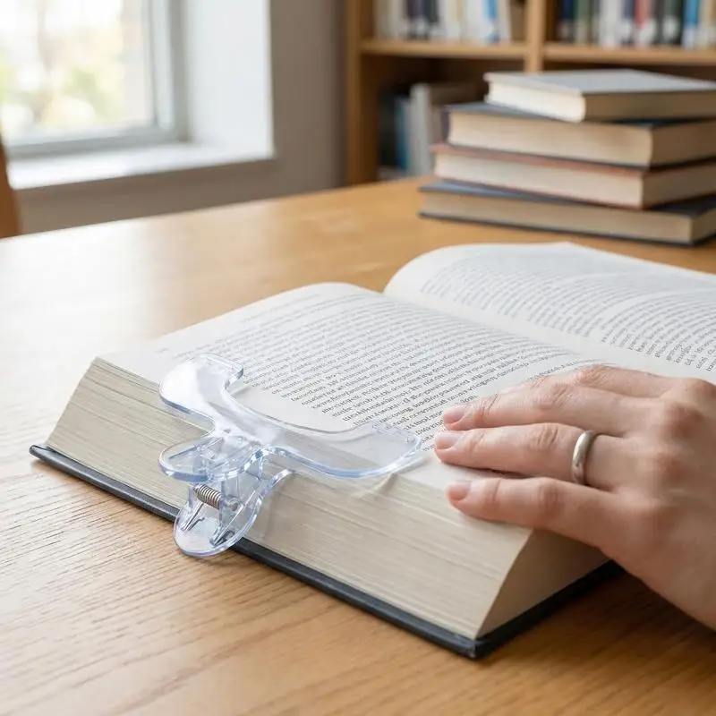 Portable Book Clip Transparent Plastic Fixed Page Holder with Stand for Hands Free Reading Home Office Bedside 2/3PCS