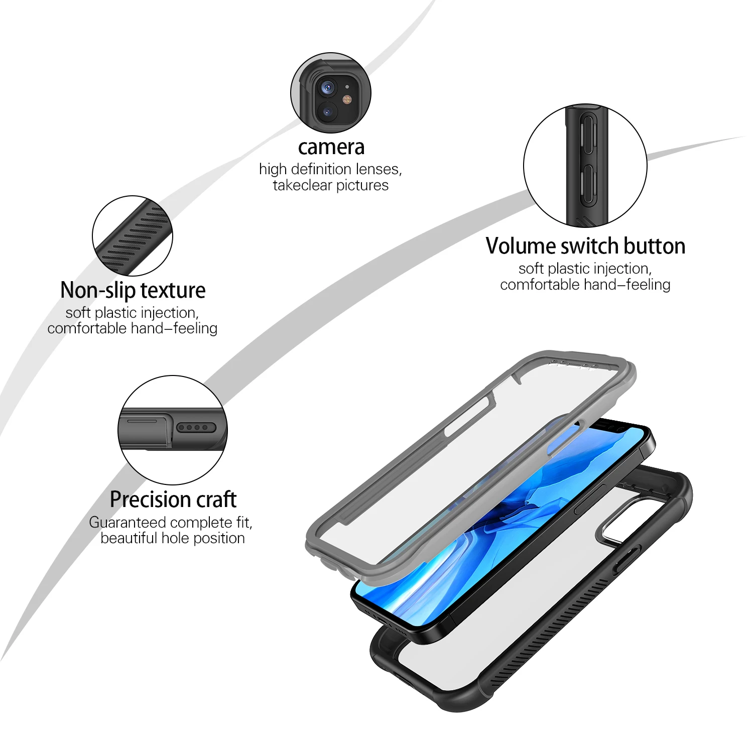 Shellbox Military Grade Protection Defender Case for iPhone 12 Mini Shockproof Heavy Duty Daul Layer Rugged Hybrid Armor Case