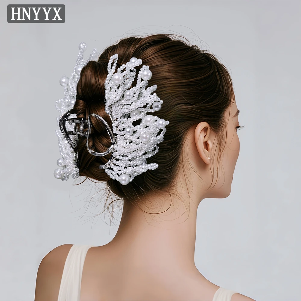 

YouLaPan Elegant Bridal Wedding Hair Grab Handmade Pearl Weaving Gentle Ladies Banquet Dance Party Daily Hair Accessories YXA219