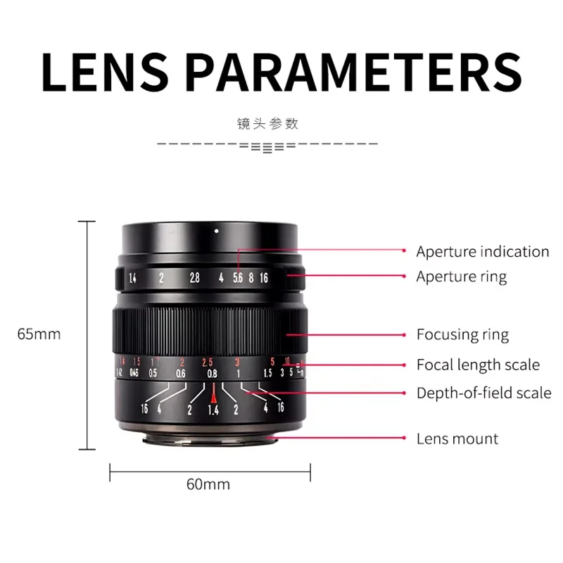 Brighting Star 50 มม.F1.4 ii APS-C ขนาดใหญ่เลนส์สําหรับ Canon RF EOS M100 Sony E A7iii A6400 fujifilm XF XT30 M43 mount