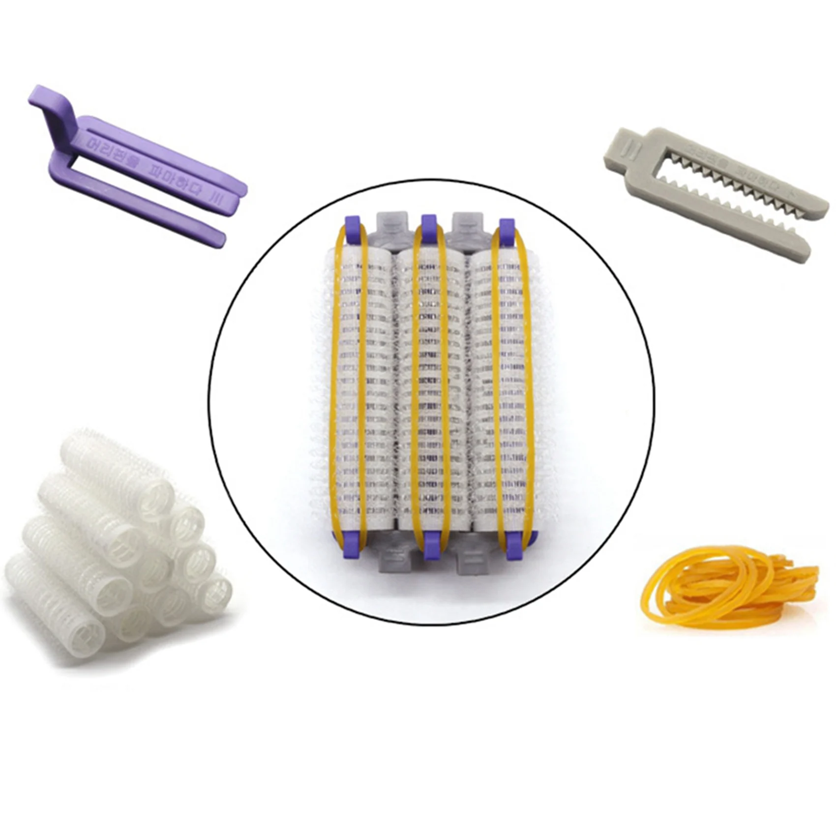 Big Size 48Pcs/Set Salon Nylon Hook & Loop Hair Rollers Set Hair Root Perm Rods Bars Curlers With Clips & Rubber Bands view 2