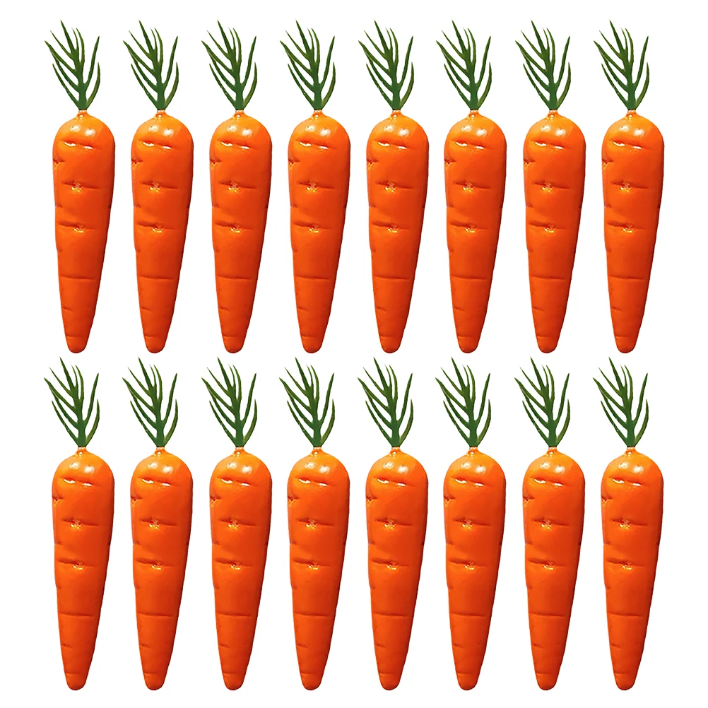 

20 Pcs Radish Artificial Carrot Carrots Decorative Mini Foam Decorations