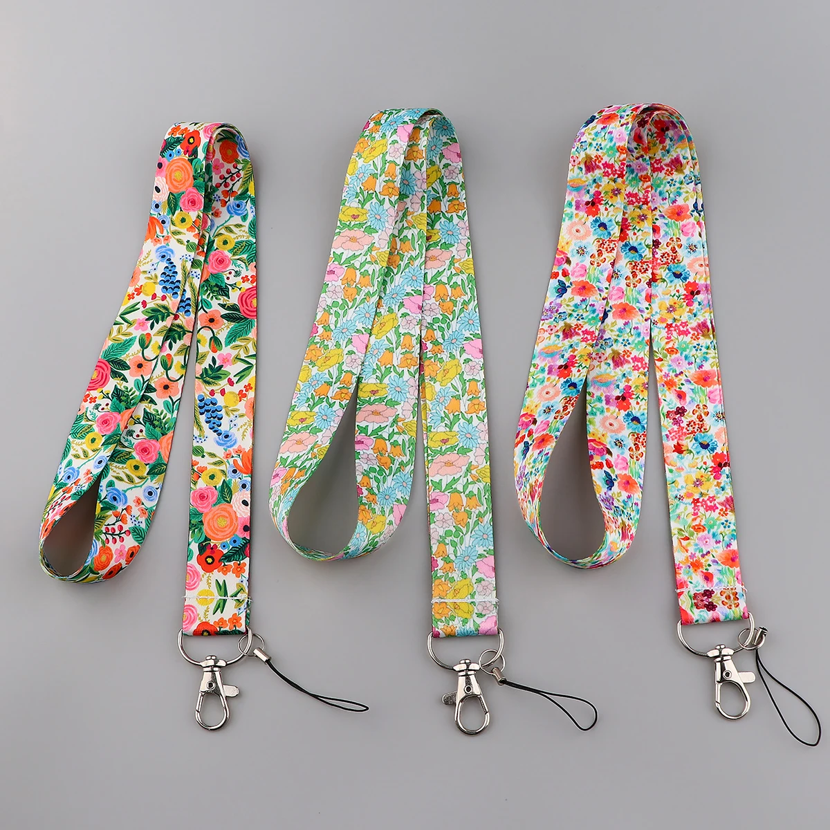 Colorful Flowers Phone Lanyard Neck Strap for Key ID Card Cell Phone Straps for USB Badge Holder DIY Hanging Rope Tether Rope