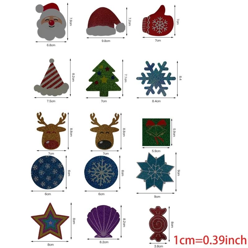 Women Christmas Pasties Nipple Cover Glitter Cartoon Santa Snowflake Disposable Breast Stickers Adhesive Invisible Bra