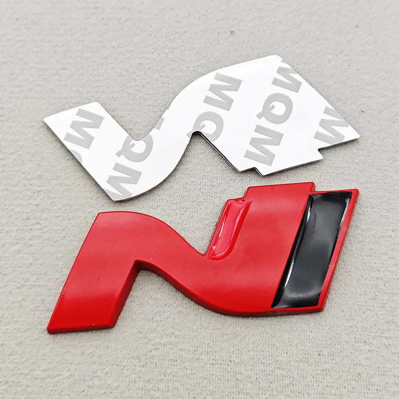 3D Metall NLine N Logo Heckklappen-Emblem Frontgrill-Abzeichen Aufkleber für I20 I30 Sonata Kona Elantra Tuson Auto-Aufkleber