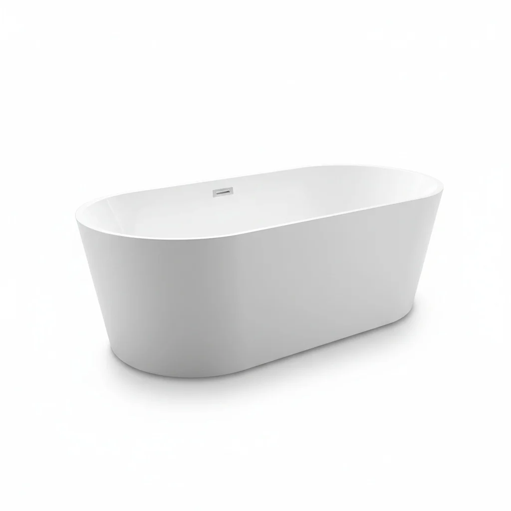 

Freestanding Bathtub, Acrylic Soaking Bath Tub, 1500mm-1700mm/59-67inch, Center Drain, Japanese Soaking Tub for Outdoor Spa