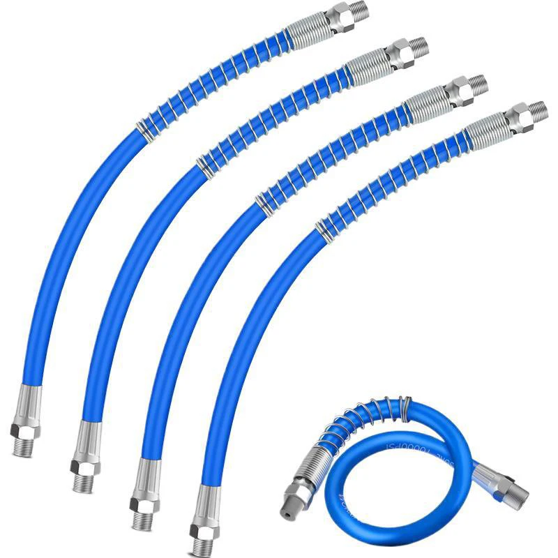 

30cm10000PSI Heavy Duty Grease Gun Hose, 1/8 NPT Flexible Lubrication Extension Hose with Spring Protection for Auto Maintenance