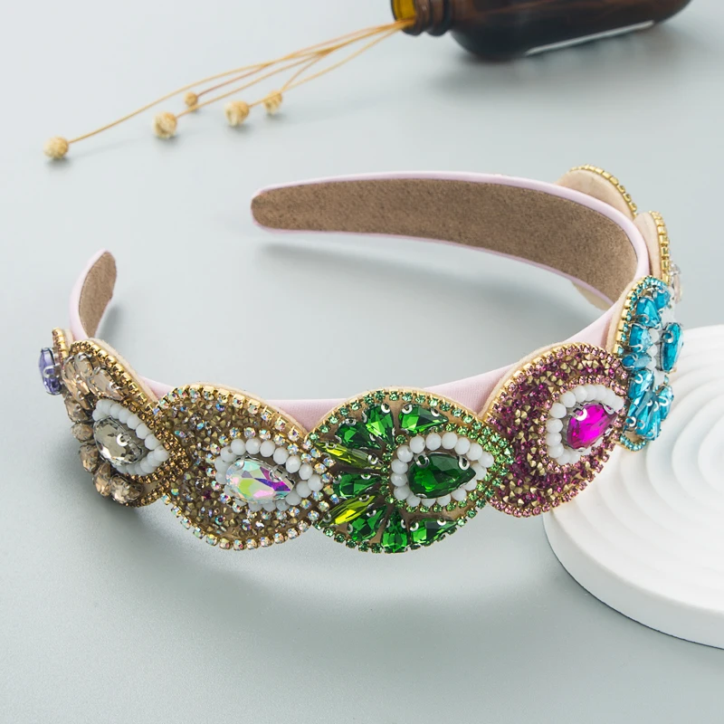 Fashion Retro Baroque Crystal Headband, Korean High-end Hair Accessories  Korean Version Hair Band