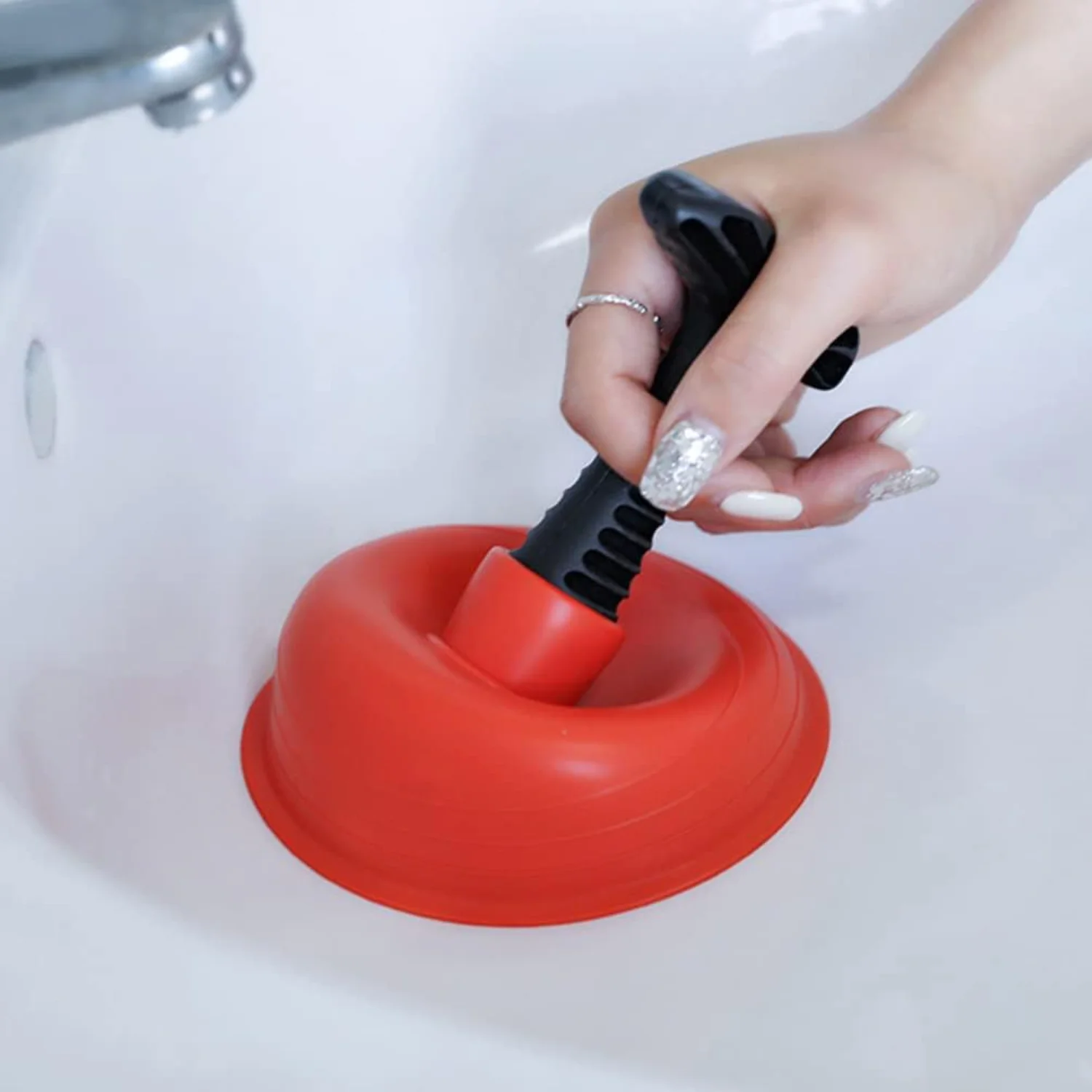 Mini Sink Plunger Plumbing Tools 2Pcs Kitchen Sink Toilet Plunger Toilet Drain Unblocker Suction Power to Unclog Slow Sinks Drai