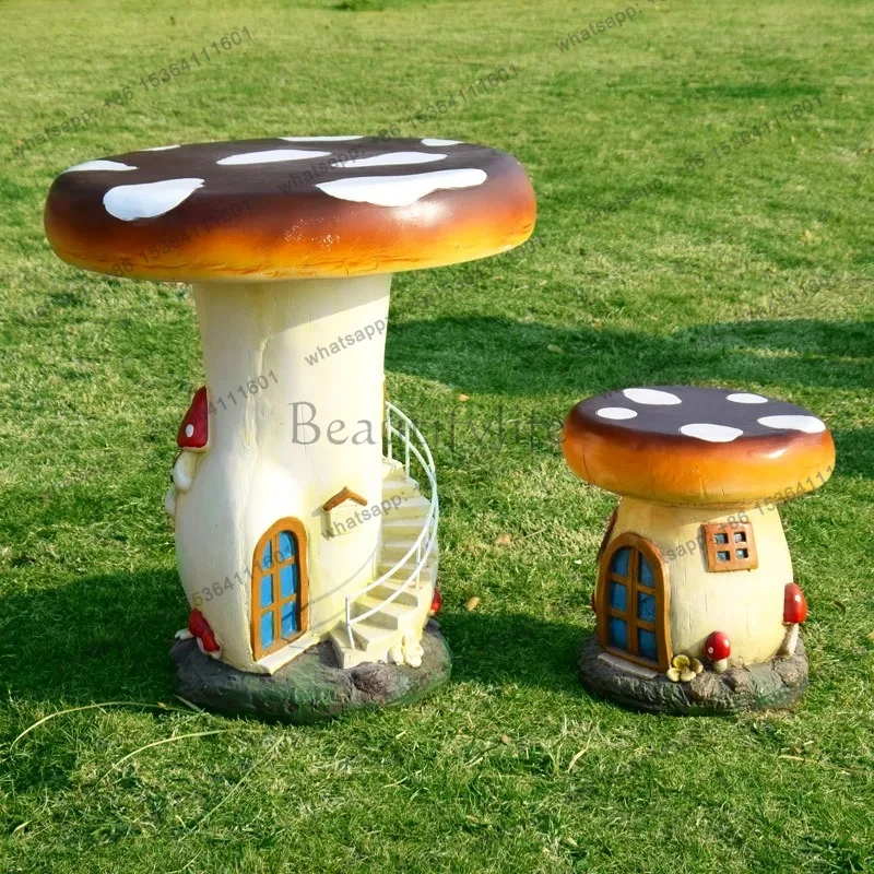 Villa Garden Decoration Courtyard Landscape Outdoor Park Community Table and Chair Ornaments Fiberglass Sculpture